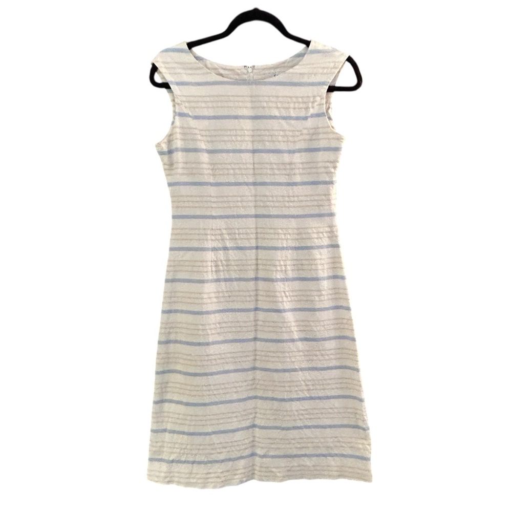 Preppy Sleeveless A-Line Coastal Beach Cotton Stripe Sleeveless Dress